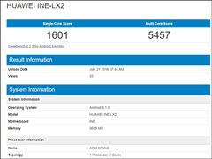 华为麒麟710处理器GeekBench跑分首曝光